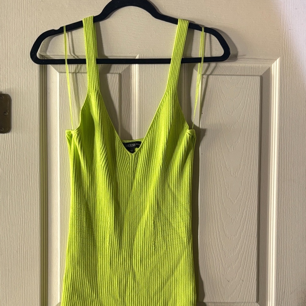 Guess Neon Yellow Tank Midi dress